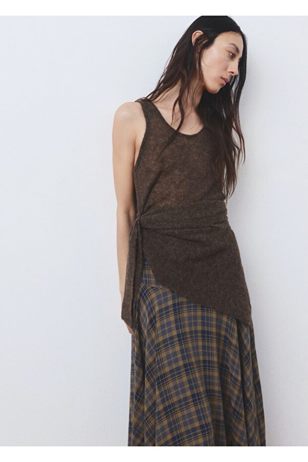 Damalı asimetrik etek - 6