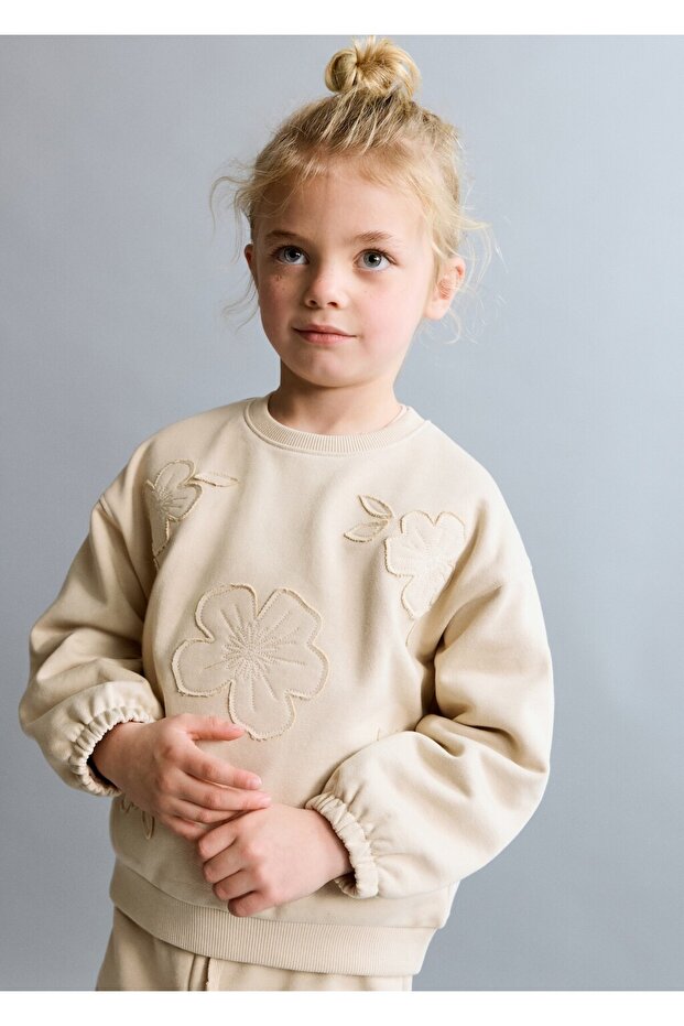 İşlemeli pamuklu sweatshirt - 1