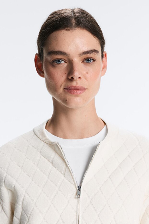 Kapitone örgü ceket - 3