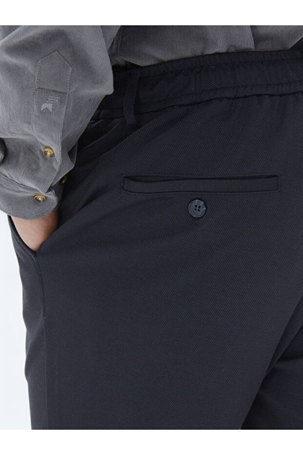 Lacivert Örme Jogging Fit Casual Pantolon - 4
