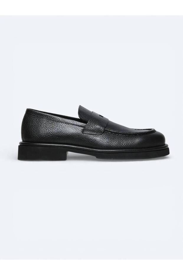 Anthracite Leather Smart Casual Shoes