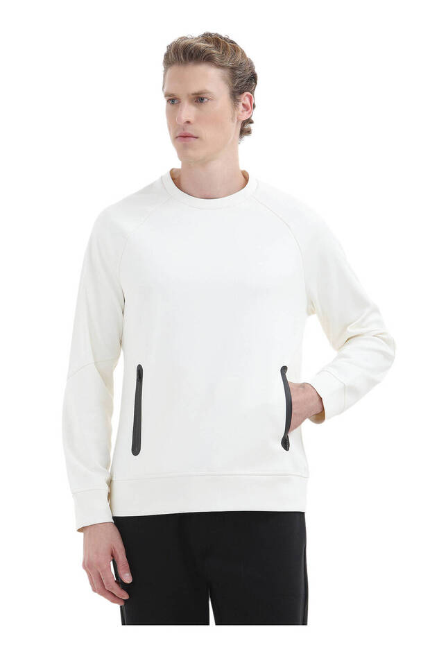 Ecru Crew Neck Sweatshirt