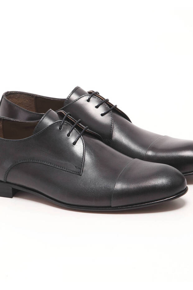 Antrasit Deri Klasik Ayakkabı - 3