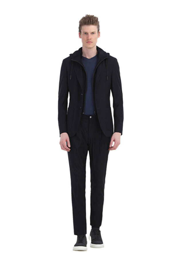 Black Micro Comfort Fit Knitted Suit