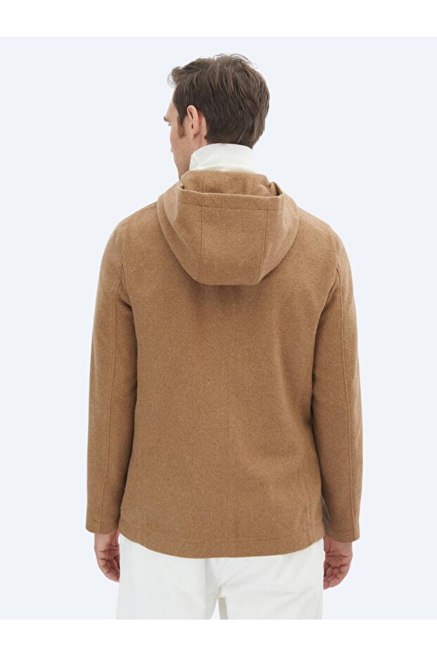 Hazelnut Plain Modern Fit Wool Blend Jacket - 6