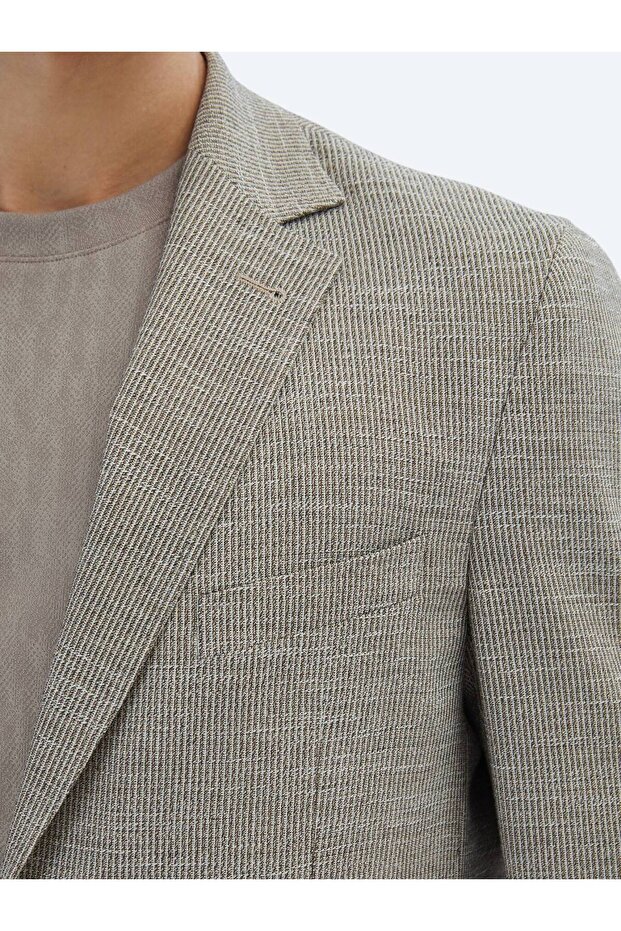 Brown Patterned Regular Fit Jacket - 5