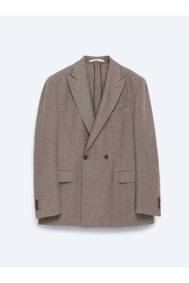 Brown Modern Fit Wool Blend Jacket - 8
