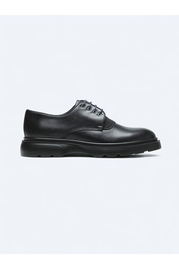 Navy Blue Leather Smart Casual Shoes