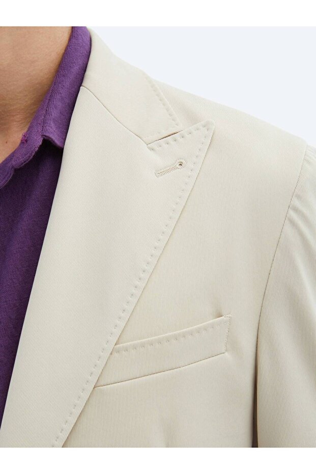 Jachetă modernă cu model bej - 5