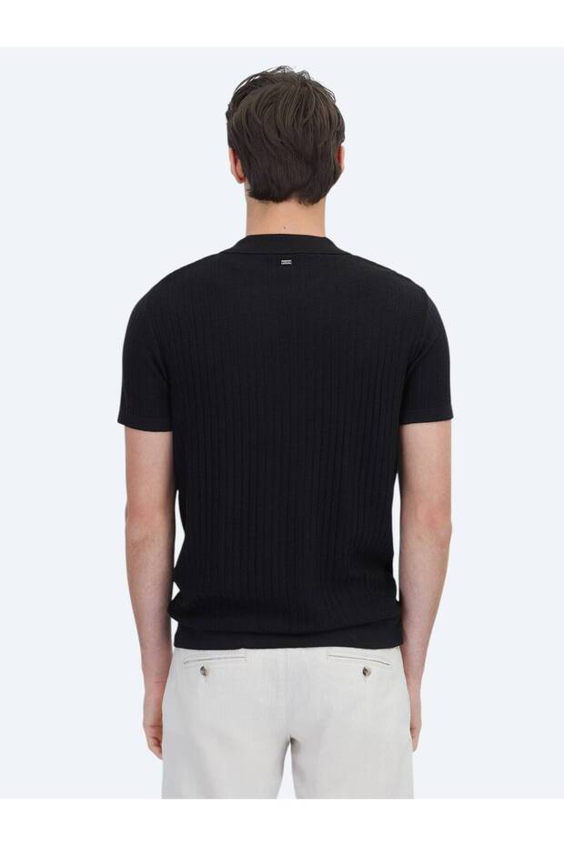 Siyah Desenli Triko - 5