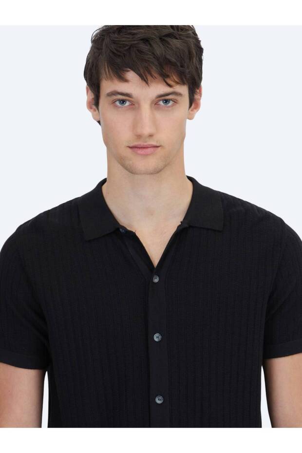 Siyah Desenli Triko - 3