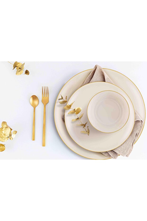 Basic Servis Tabağı 6 Lı Set Krem - 26cm - 3