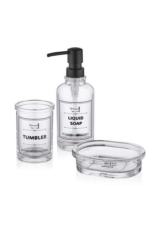 3 Piece Clear Bathroom Set