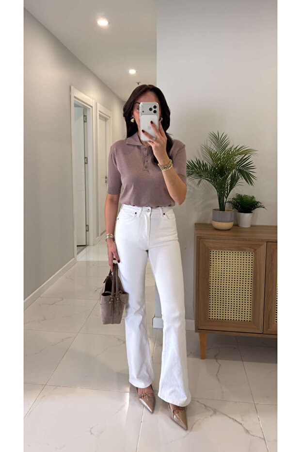 Zr Konse White Spanish Leg Jeans