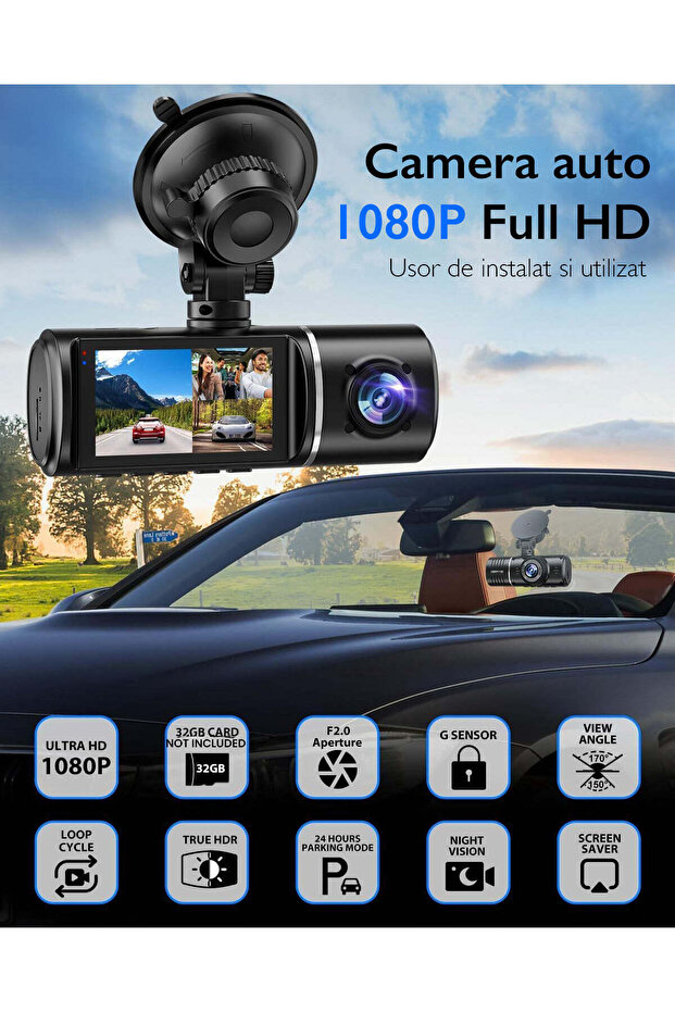 Cameră auto DVR triplă Loosafe Road Team Pro - 3