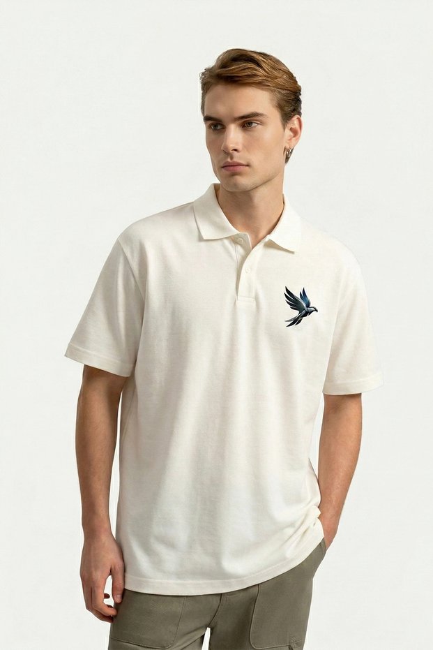 T-Shirt Men's Black and White Polo Collar Short Sleeve T-Shirt Strong Posture, Unlimited Comfort
