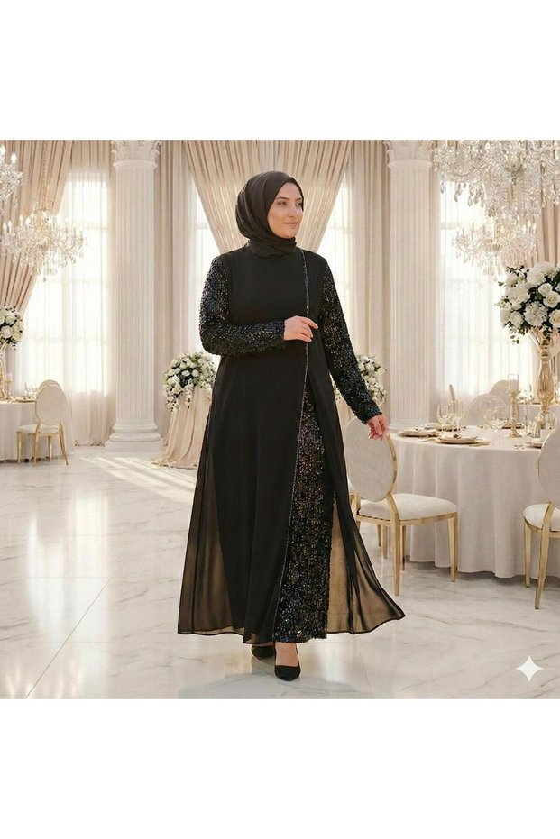 Luxury Evening Dress with Slit Front