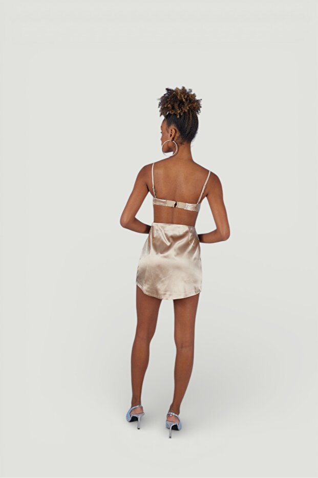 Fusta elegantă bej - 5