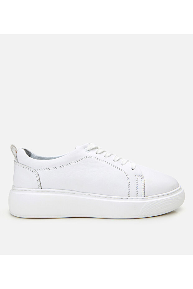 Genuine Leather White Women's Sports Shoes