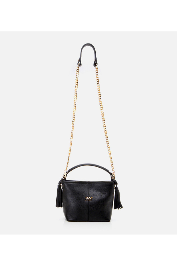 Kadın Deri Siyah Mini (Çapraz) Çanta - 2