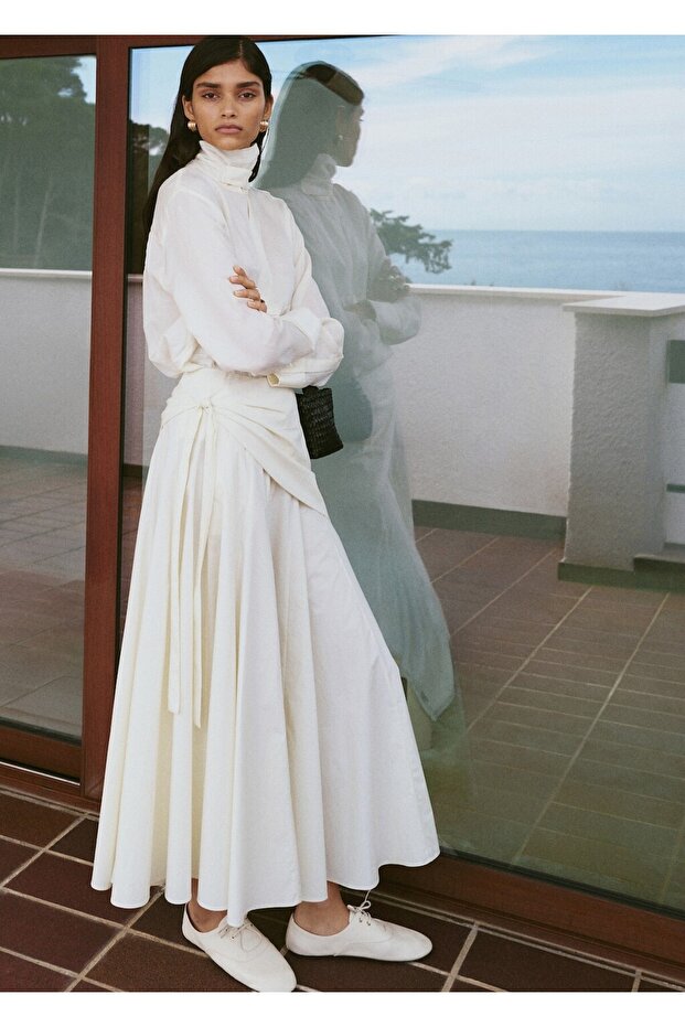 Şal detaylı evaze etek - 2