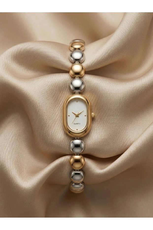 Women’s Steel Watch Gold & Silver Color Classic Strap Oval Case Chic, Elegant | Vintage Luxury Wristwatch 2026