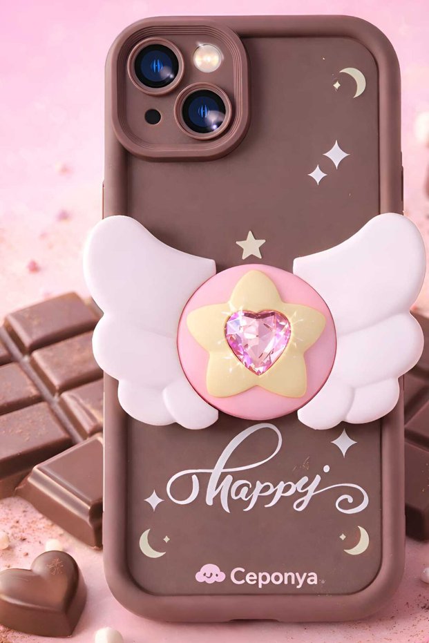iPhone 15 Plus Case with Camera Protection and Figured Design Silicone Cover