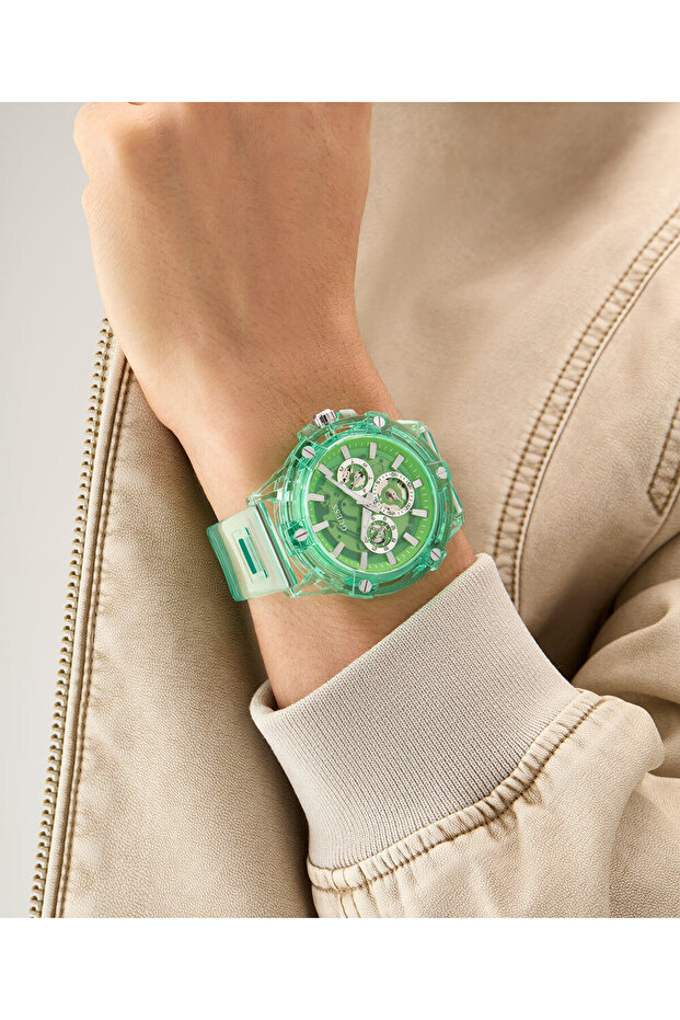 Mens Eco-Friendly Green Multi-function Watch - 2
