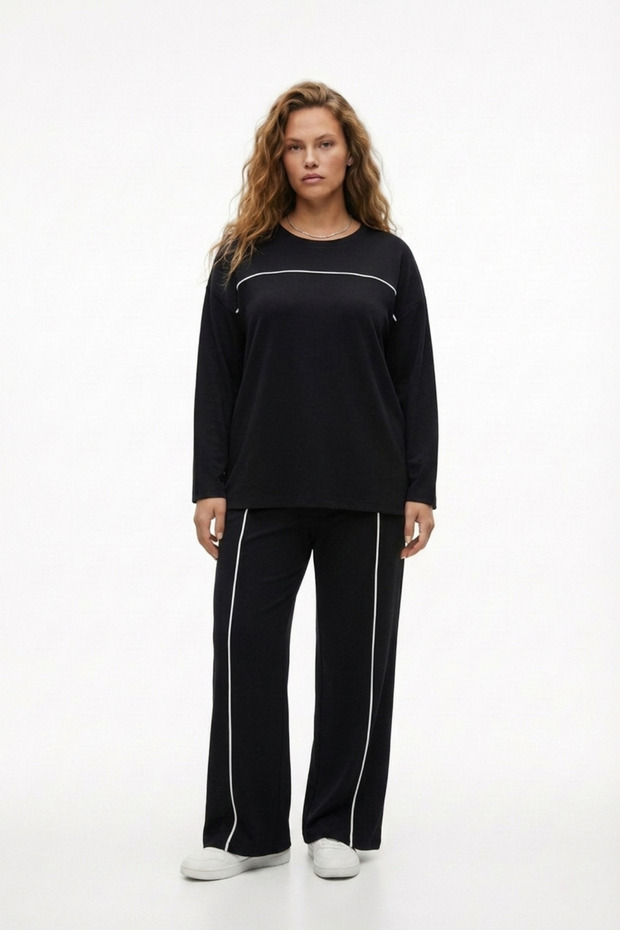 بدلة يومية مريحة من قماش المودال - بأكمام طويلة مقاس M-6XL