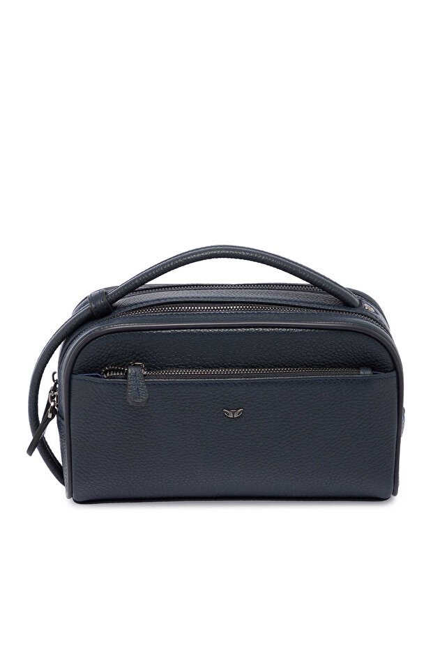 Navy Blue Genuine Leather Men's Portfolio Bag - S1Pc00021510-A38