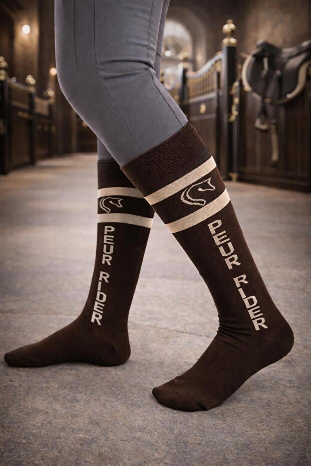 Anti-Bacterial Bamboo Fresh Scented Riding Socks Unisex Set of 2 Navy Blue + Brown Set