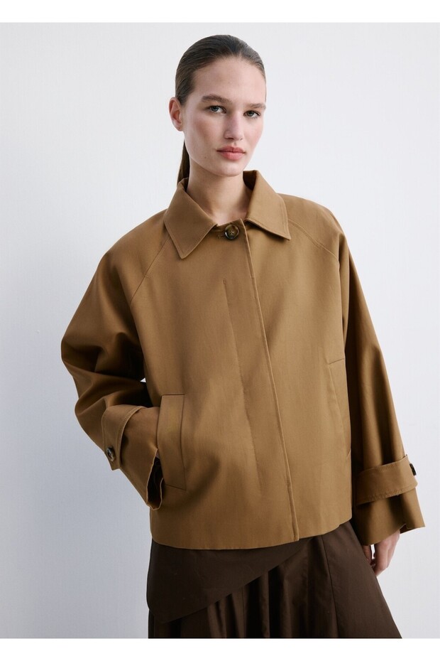 Kısa oversize trençkot - 1