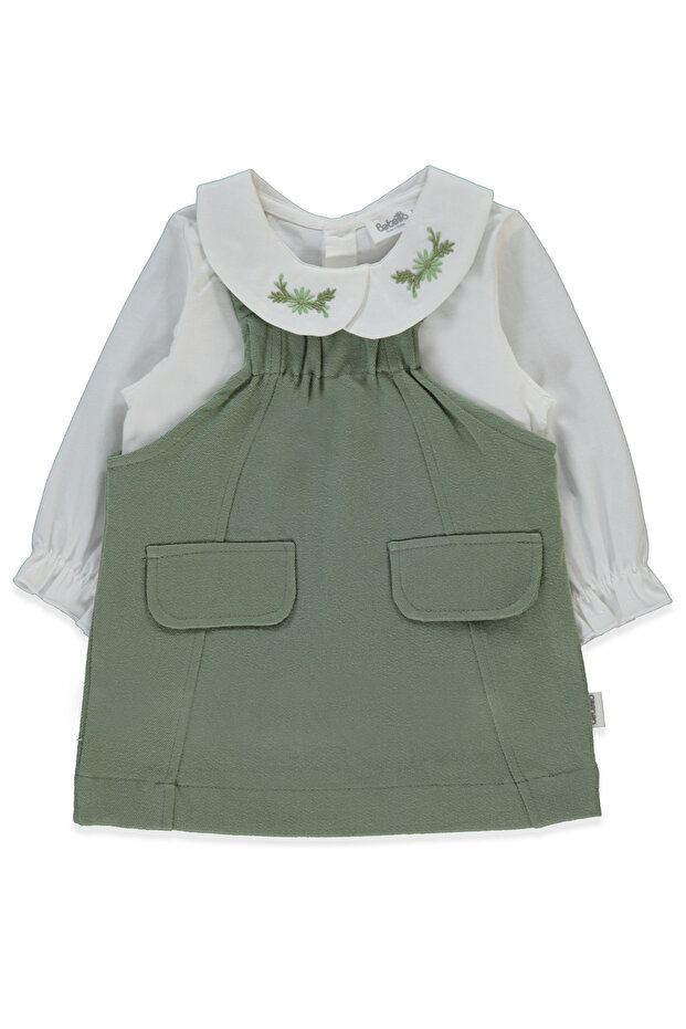 Woven Dress 2-Piece Set (Stylish) Green