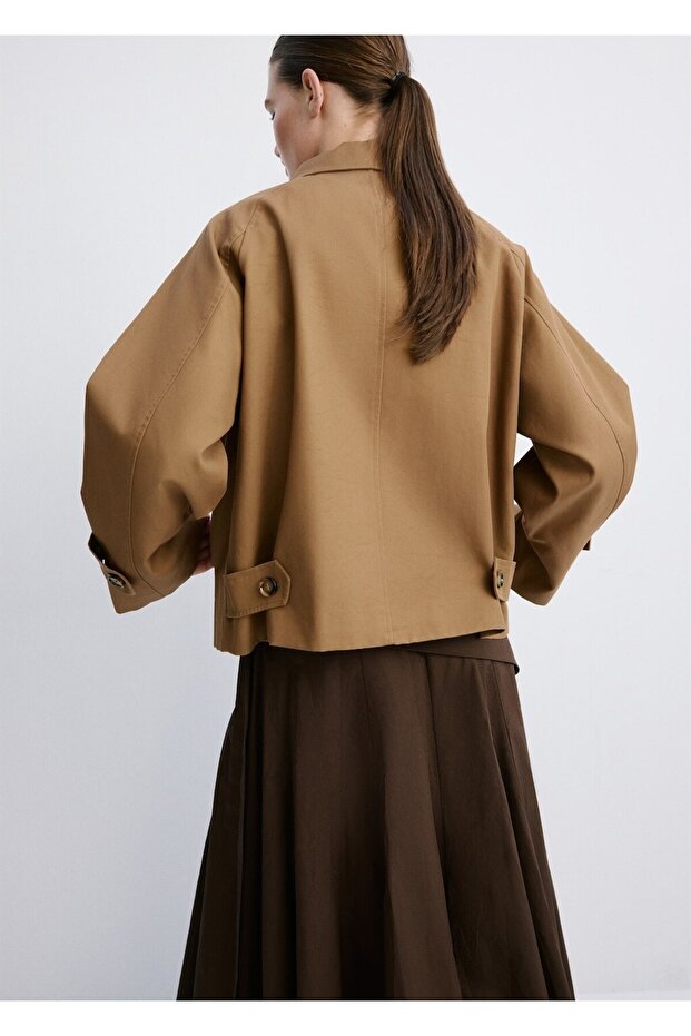 Kısa oversize trençkot - 4
