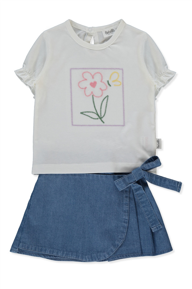 Tencel Short Skirt 2-Piece Set (Flower Girl) Blue