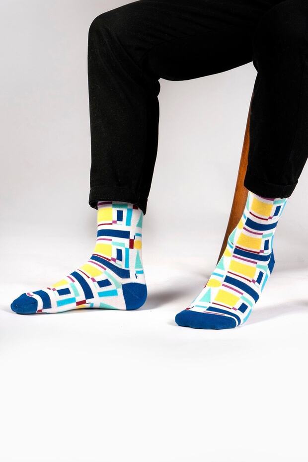 Square Patterned Socks - 4