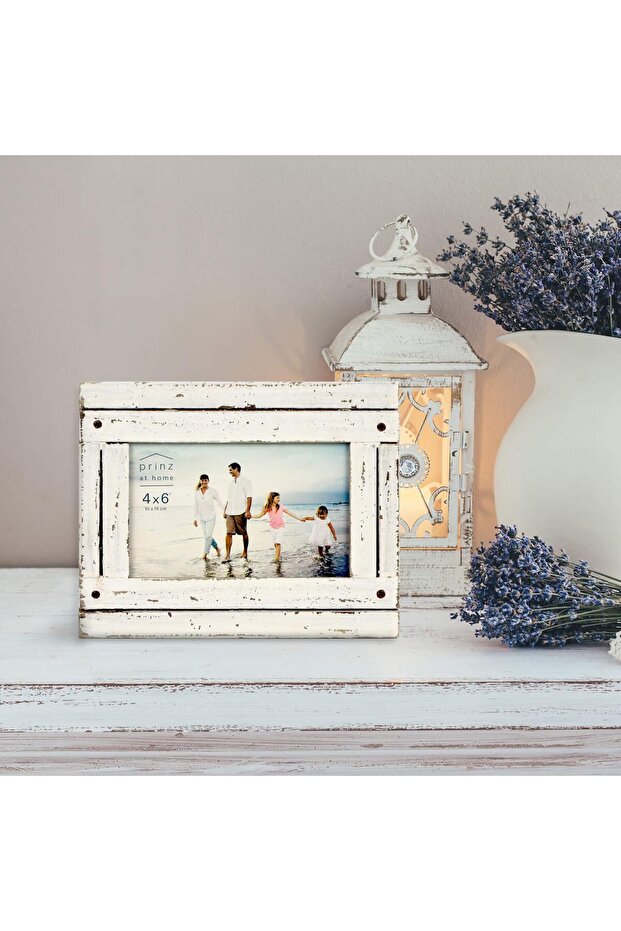Antique White 10X15 cm Wooden Frame