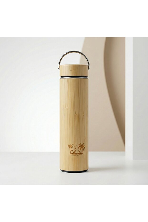 كوب الترطيب المكثف للتمارين - 500 مل - wood color with silver lid