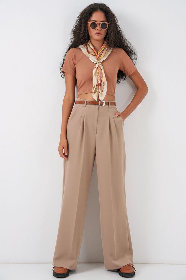 Bdart High Waist Pleated Palazzo Pants
