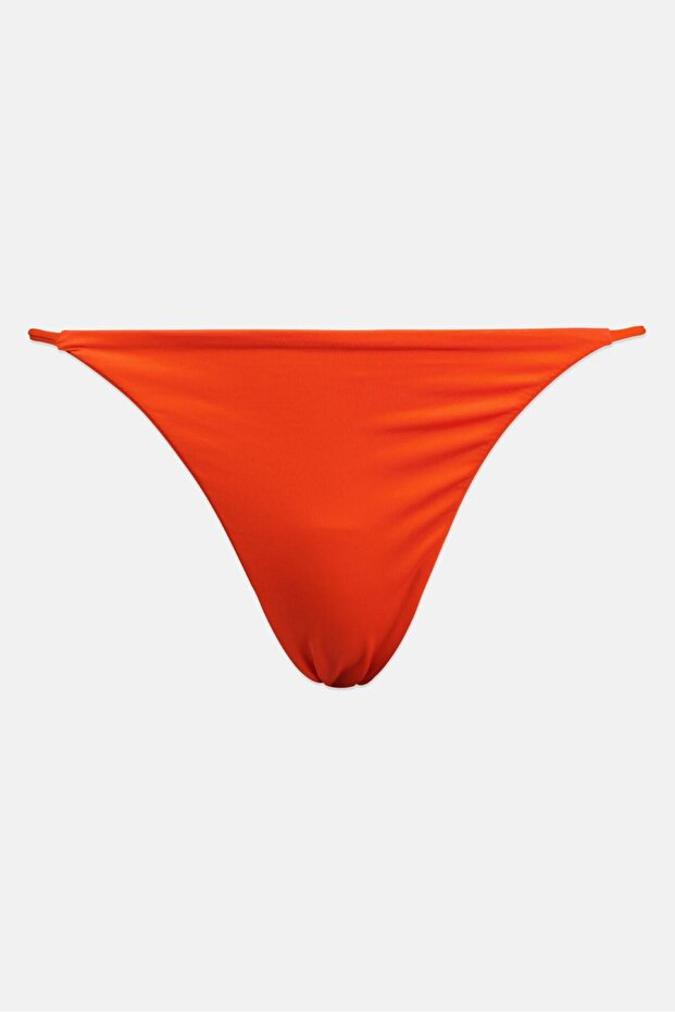 Women Solid Bikini Bottom, Orange - 3
