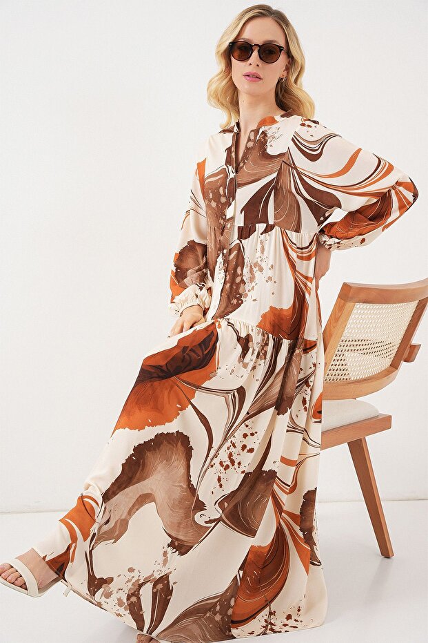 Rochie lungă modestă cu model BDART - 2