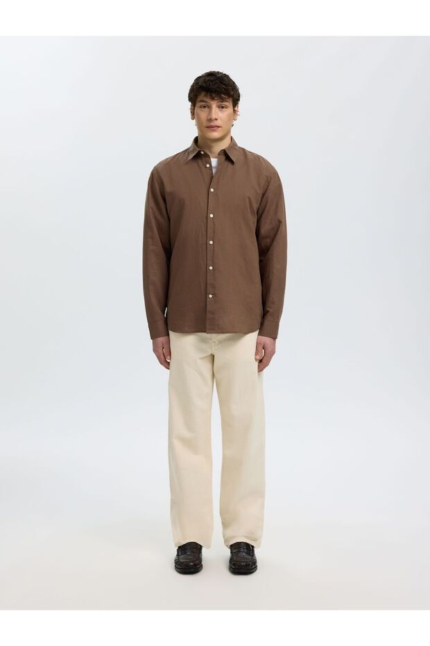 Bluse aus Leinengemisch Regular Fit - 4