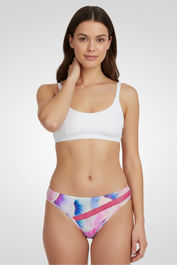 Women Allover Print Bikini Bottom, Multicolor