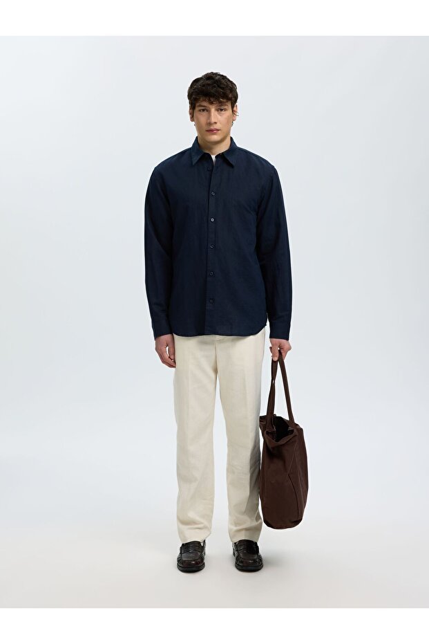 Bluse aus Leinengemisch Regular Fit - 6