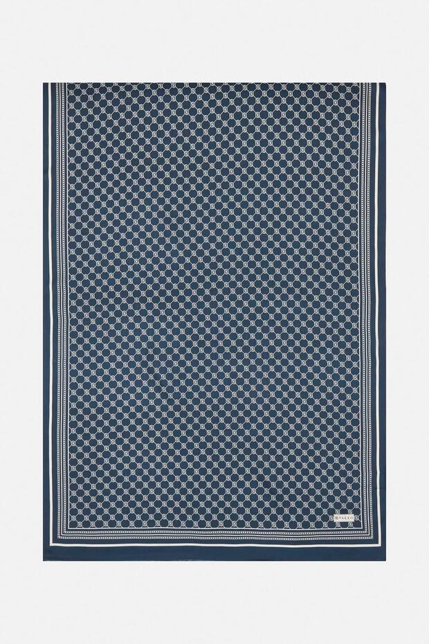 Twill Silk Shawl - Special Series - Petrol Blue