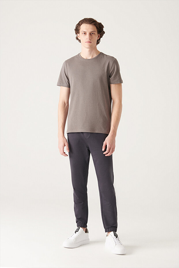 Erkek Antrasit Basic Pamuklu T-shirt E001000 - 6