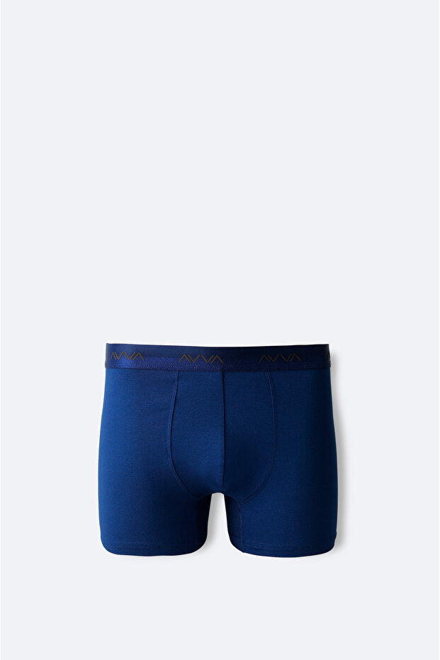 Men's Navy Blue Basic Soft Touch Single Regular Fit Boxer B009537 - 1