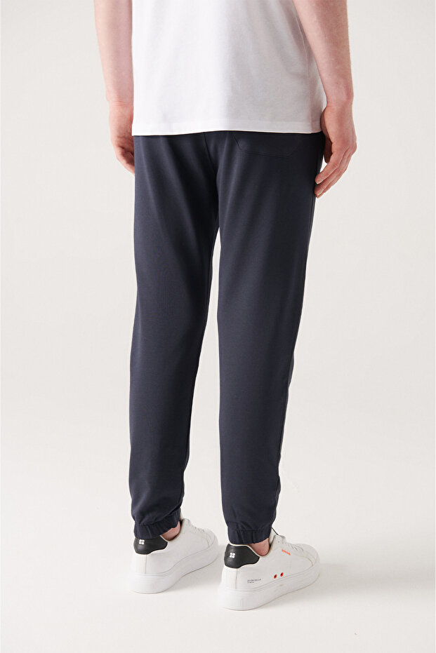 Men's Navy Blue Basic Cotton 2-Thread Jogger E003403 - 3