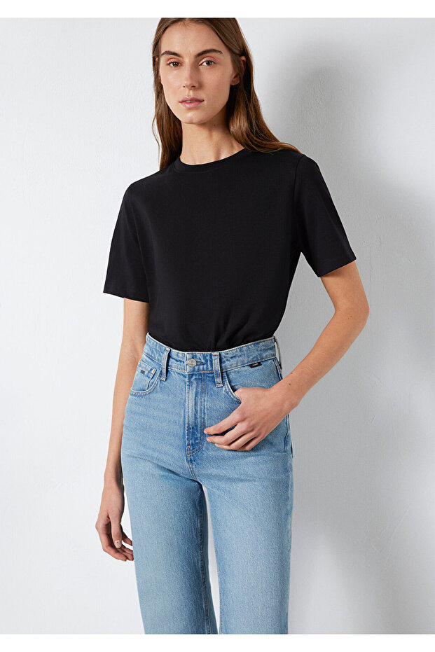 Μαύρο μπλουζάκι Basic Regular Fit / Normal Cut 1600965-900 - 4