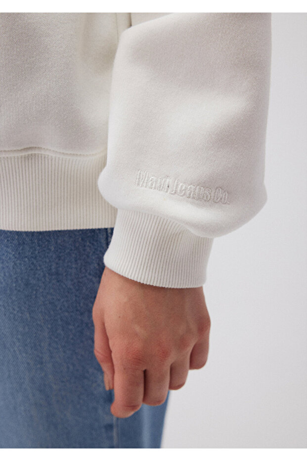 Crew Neck White Basic pulóver 1610198-70057 - 5